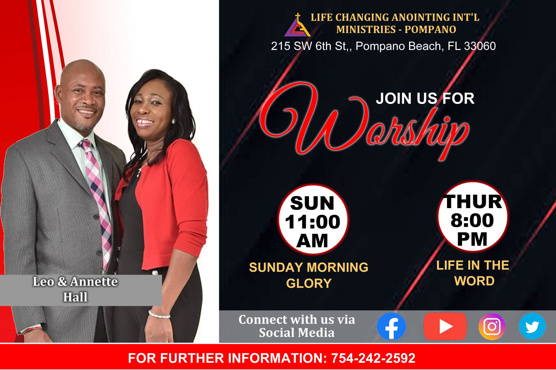 Sunday 11:00 AM &middot; Thursday 8:00 PM